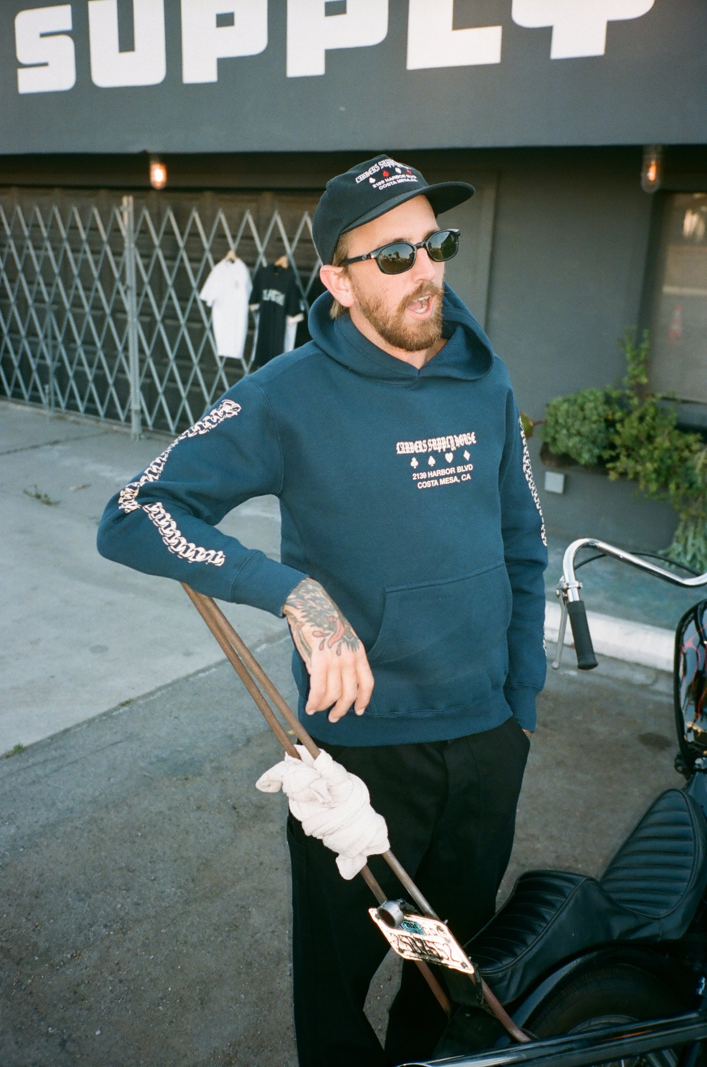 NAVY CHAIN HOODIE